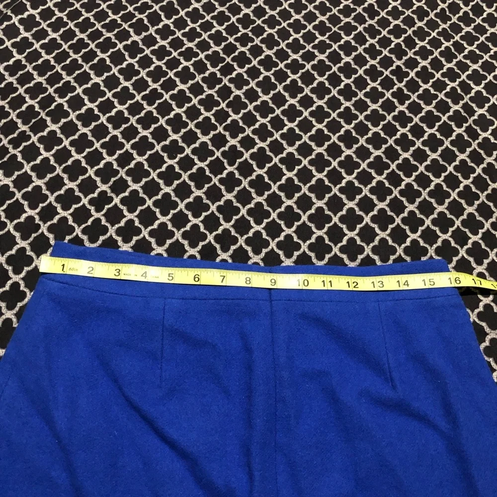 J.Crew No. 2 Pencil Blue Skirt Womens Sz 8 Office Career D25 Wool Blend 46575